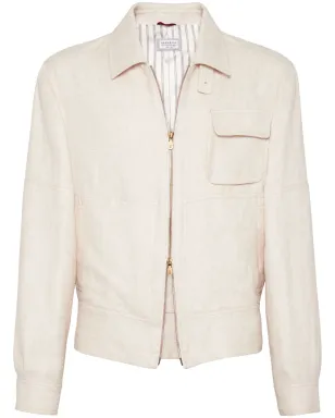 Brunello Cucinelli スプレッドカラー ボンバージャケット - ニュートラルカラー - サムネイル1