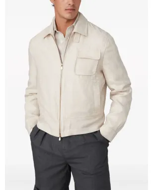 Brunello Cucinelli スプレッドカラー ボンバージャケット - ニュートラルカラー - サムネイル2