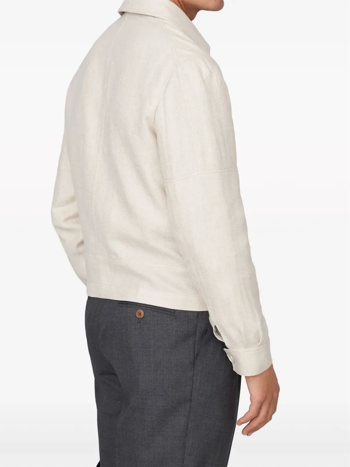 Brunello Cucinelli スプレッドカラー ボンバージャケット - ニュートラルカラー - 画像3