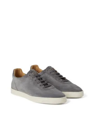 Brunello Cucinelli ロゴプリント スエードスニーカー グレー - サムネイル2