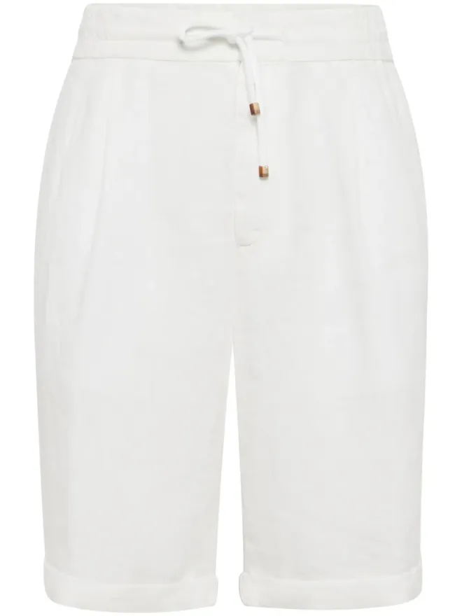 Brunello Cucinelli Brunello Cucinelli リネン バミューダショーツ ホワイトの商品画像