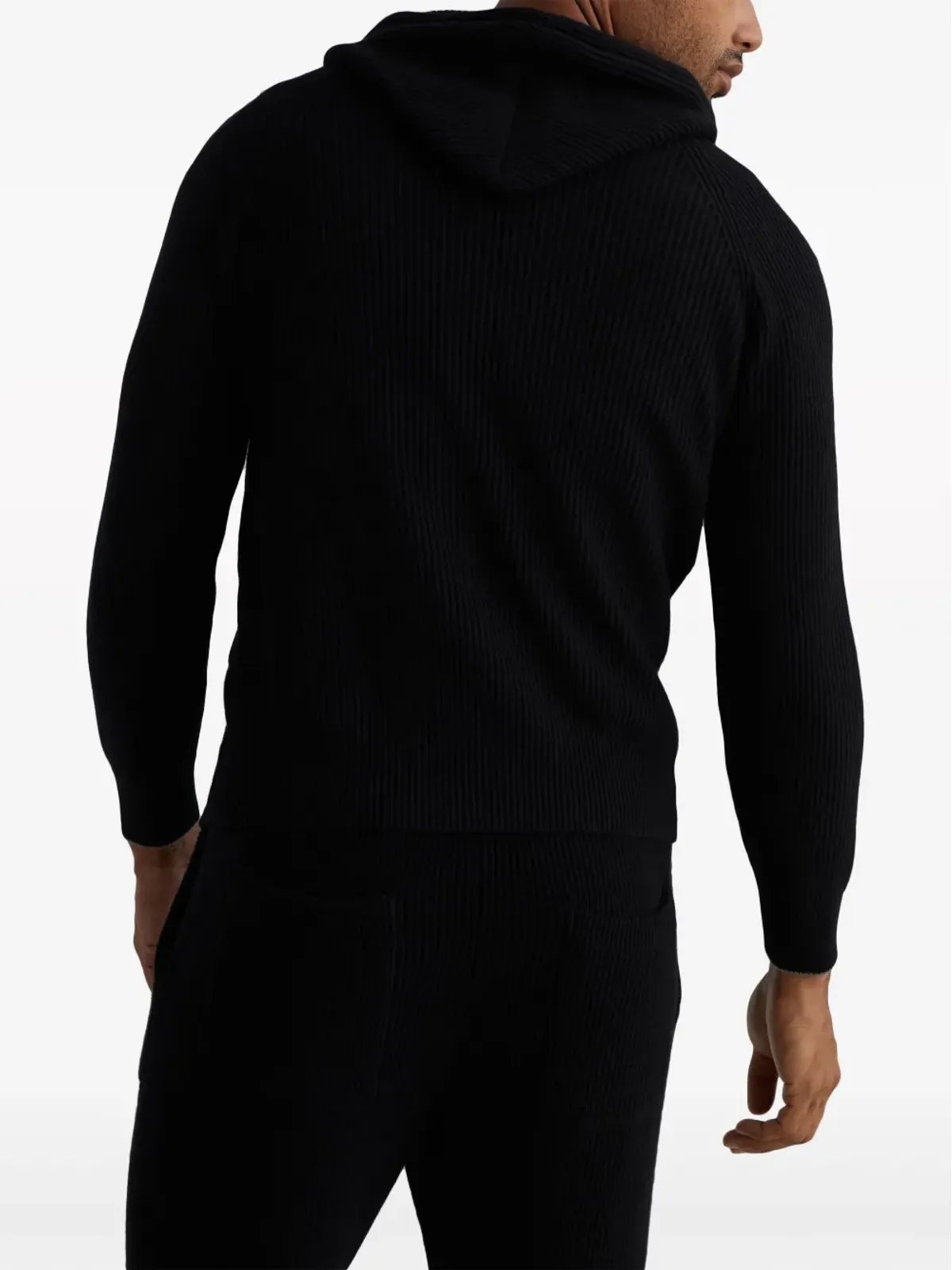 Brunello Cucinelli リブ編みカシミア ジップアップ フーディ - 画像4