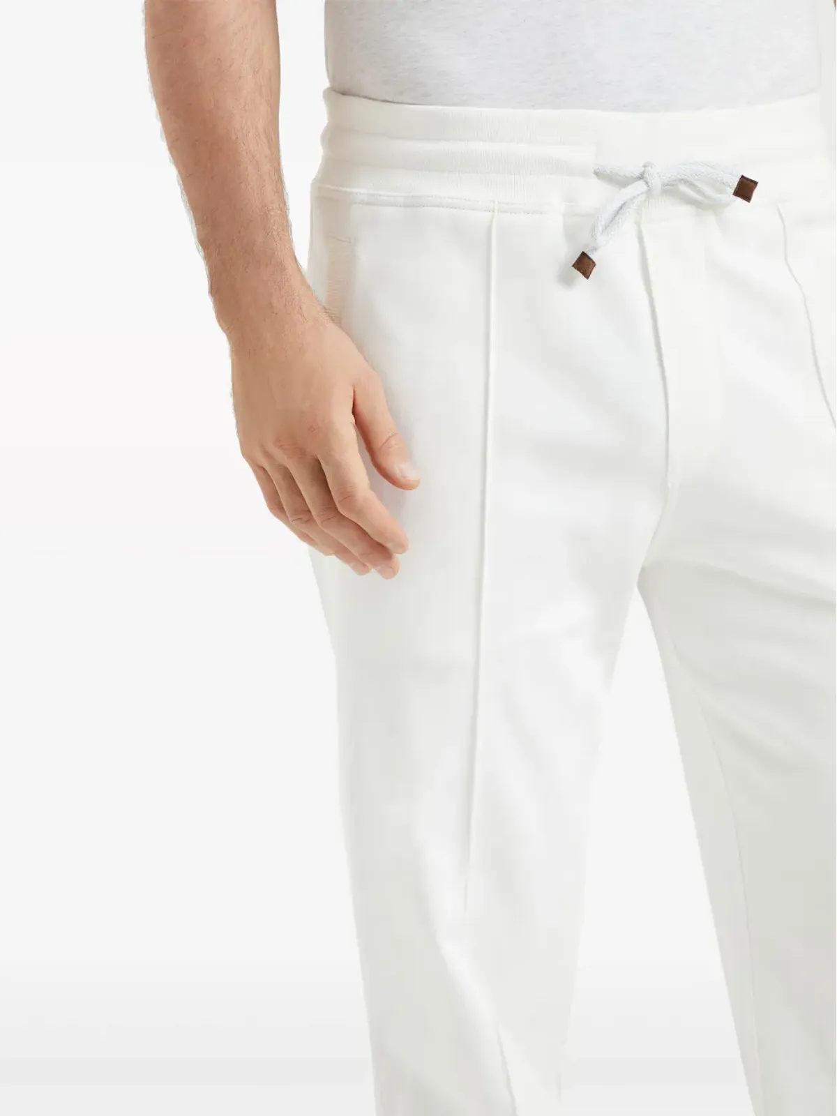Brunello Cucinelli テーパード コットン トラックパンツ - ホワイト - 画像5
