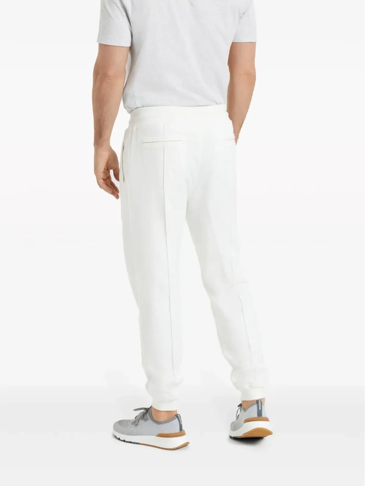 Brunello Cucinelli テーパード コットン トラックパンツ - ホワイト - 画像4