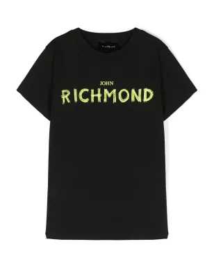 John Richmond Junior ロゴプリント コットンTシャツ - ブラック - サムネイル1