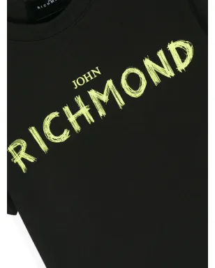 John Richmond Junior ロゴプリント コットンTシャツ - ブラック - サムネイル3