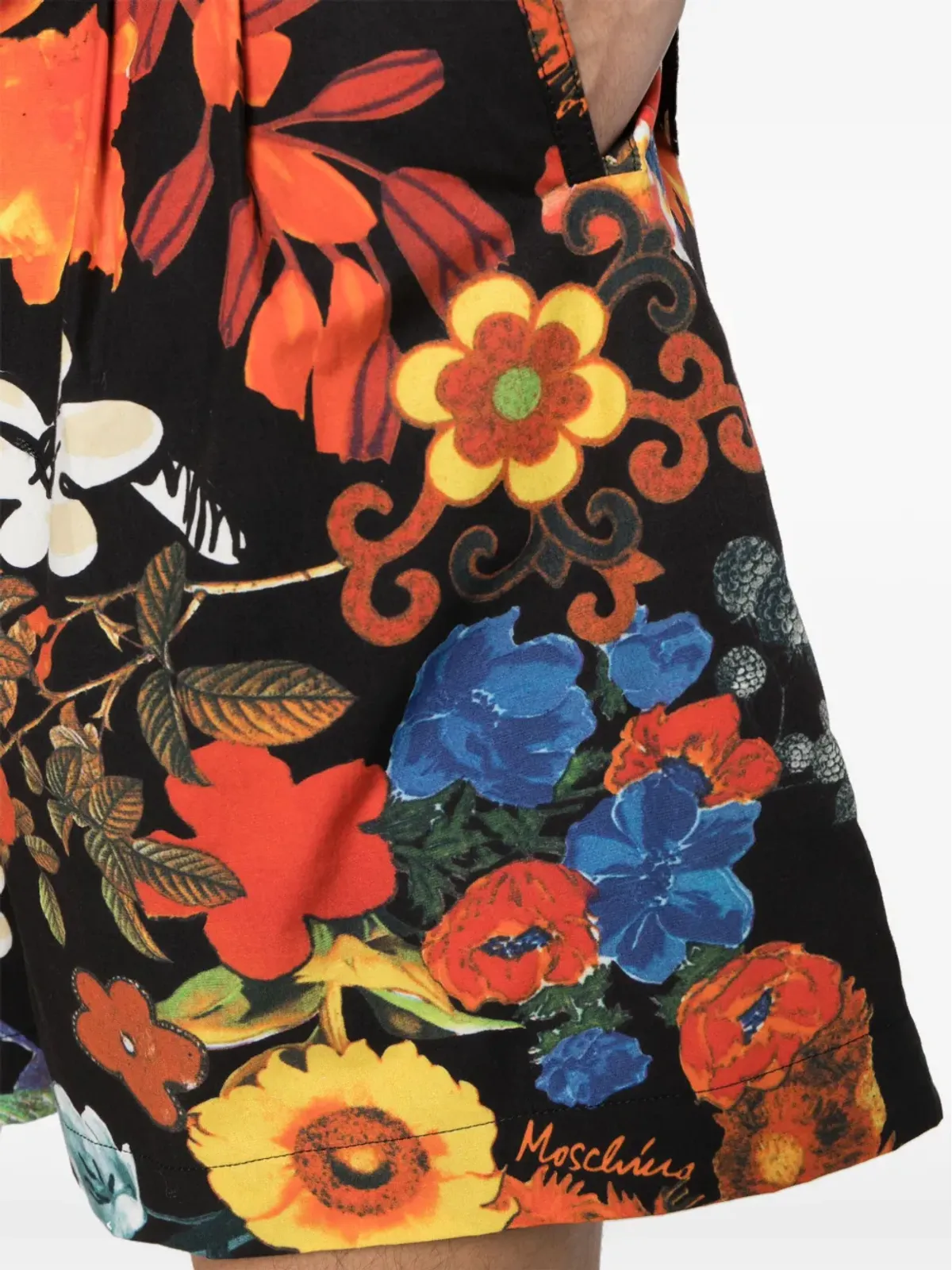 Moschino 全面花柄プリーツショーツ - ブラック - 画像5