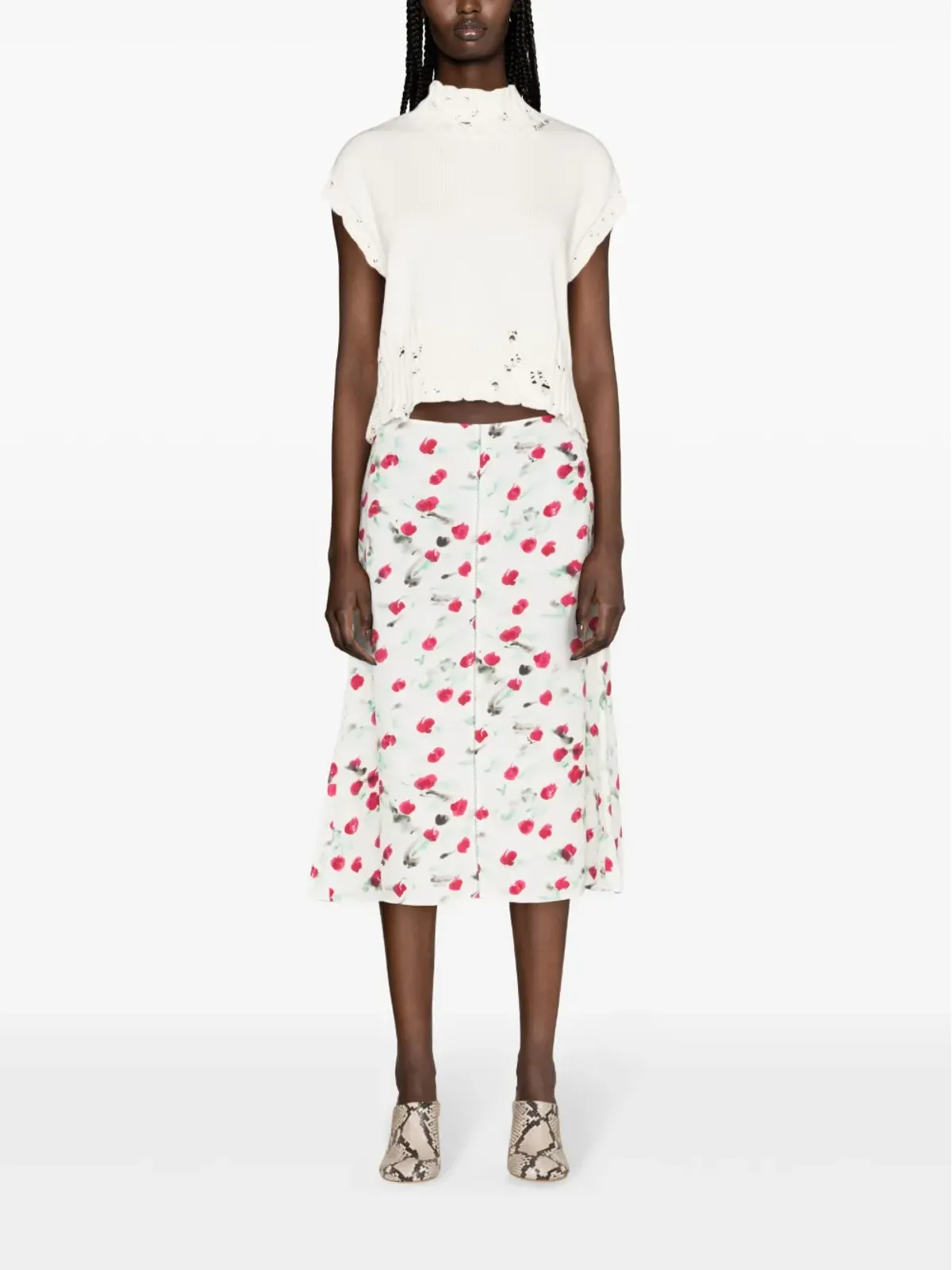 Marni クロップド ダメージ加工のジャンパー - 画像2