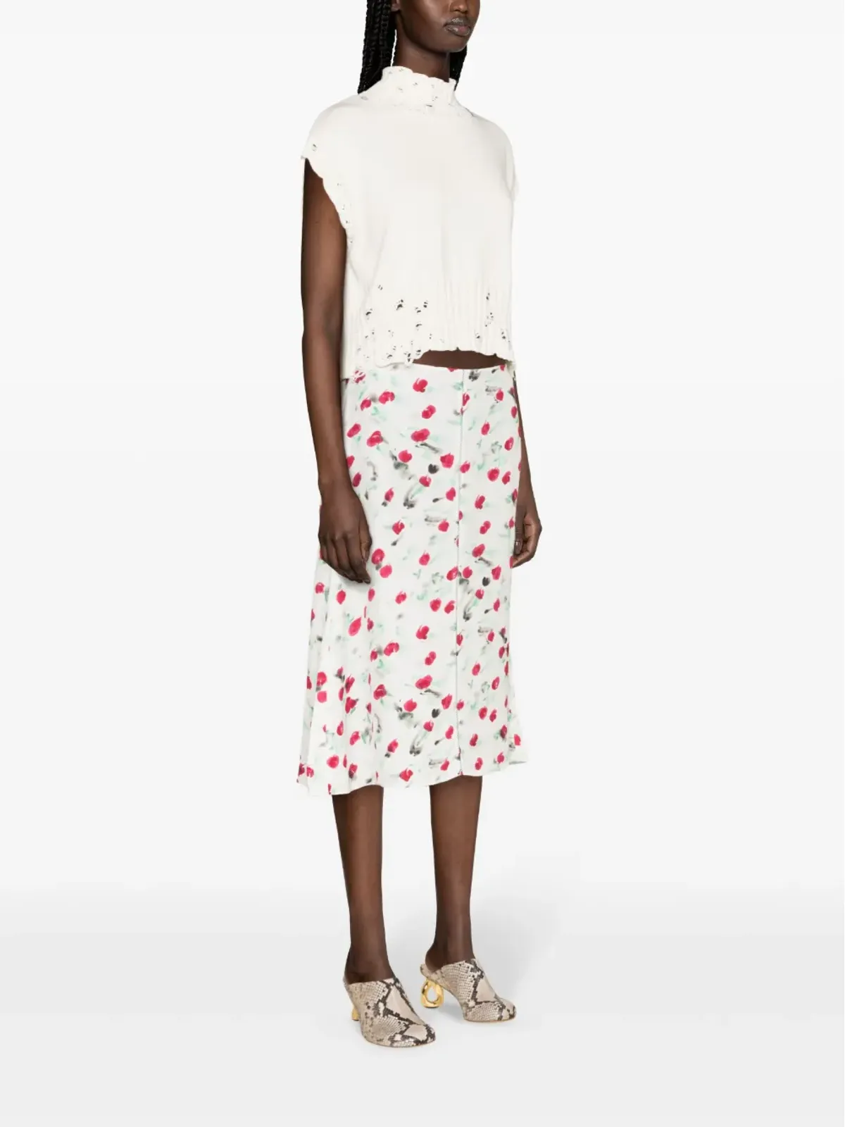 Marni クロップド ダメージ加工のジャンパー - 画像4