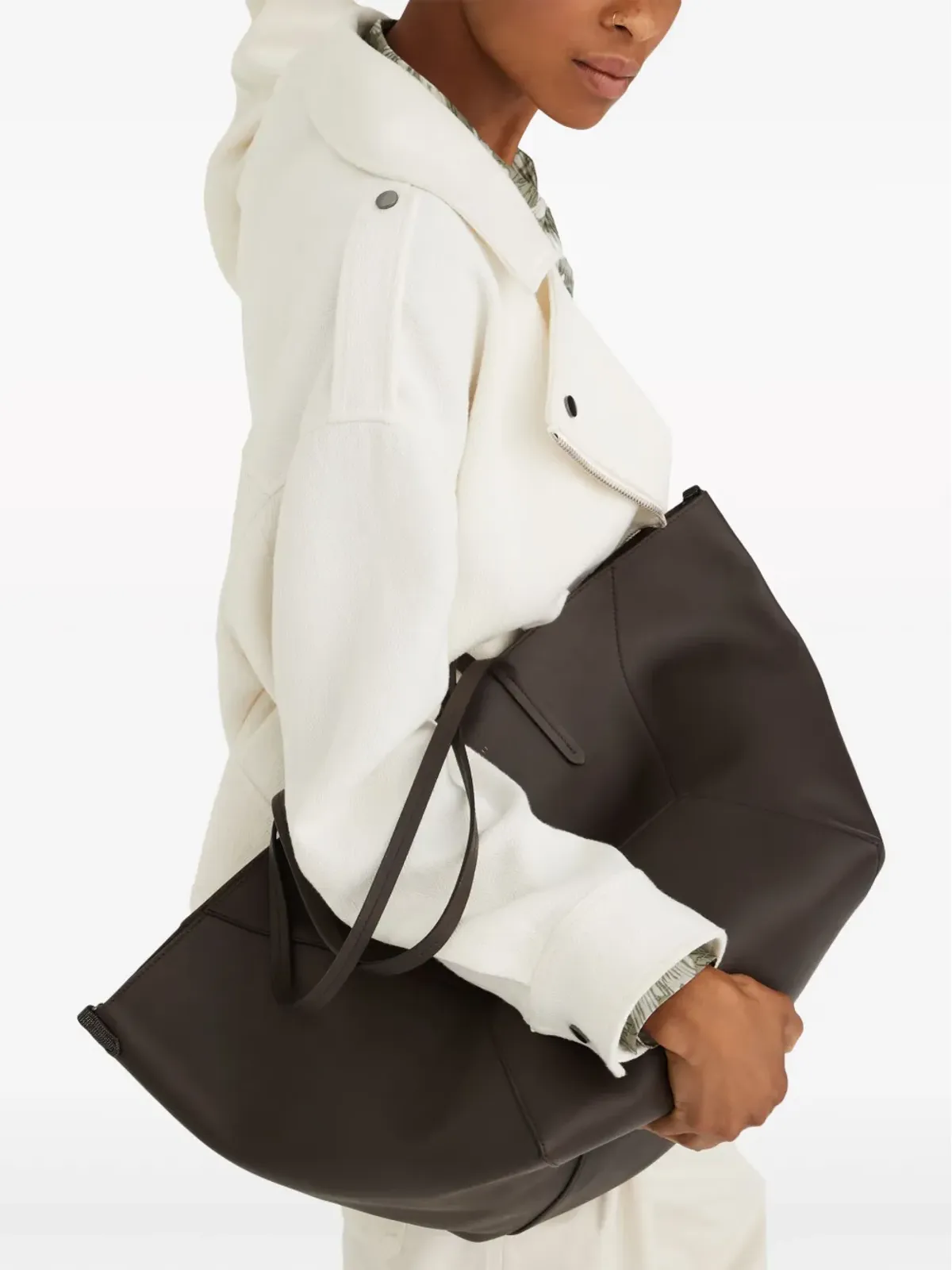 Brunello Cucinelli BC Duo レザートートバッグ - ブラウン - 画像2