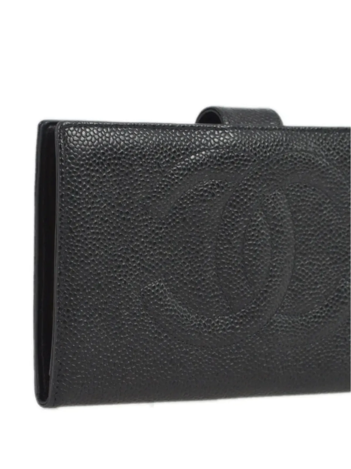 CHANEL ビンテージ 1997 CC-embossed レザー ウォレット - ブラック - 画像3