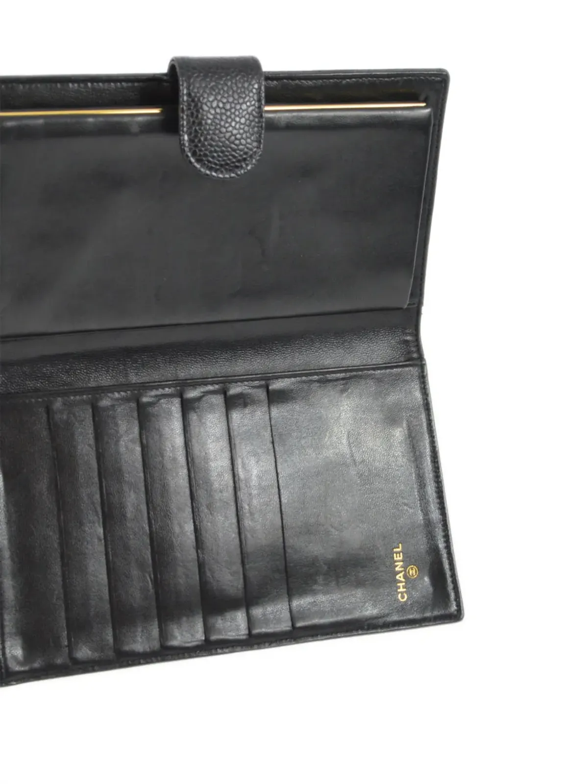 CHANEL ビンテージ 1997 CC-embossed レザー ウォレット - ブラック - 画像4