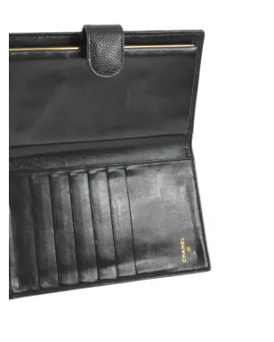 CHANEL ビンテージ 1997 CC-embossed レザー ウォレット - ブラック - サムネイル4