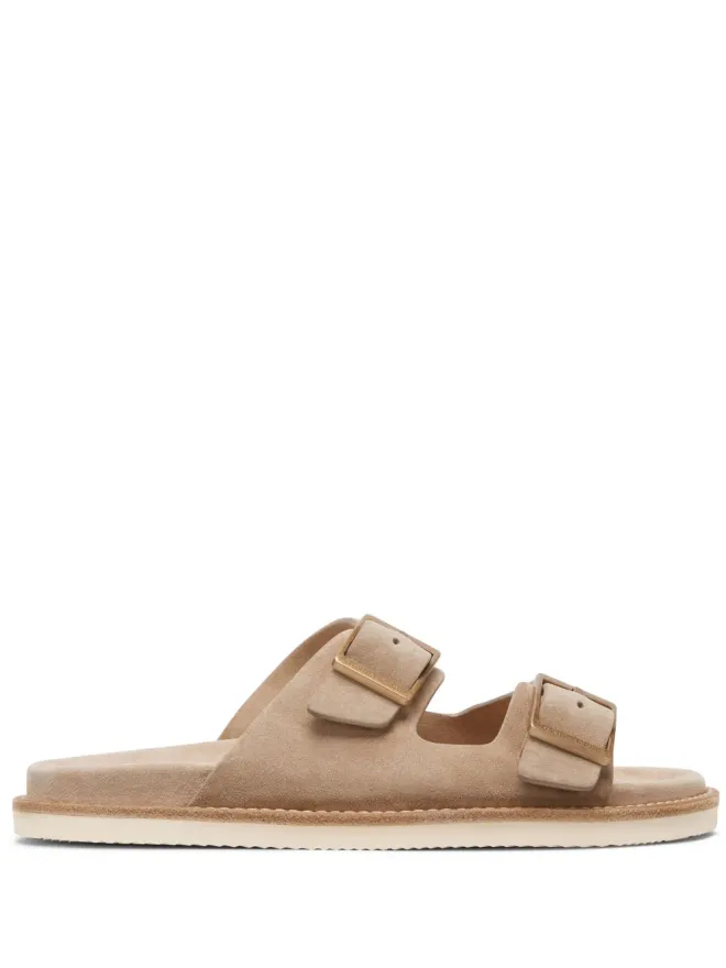Brunello Cucinelli Brunello Cucinelli ダブルバックル スエード サンダル - ナチュラルの商品画像