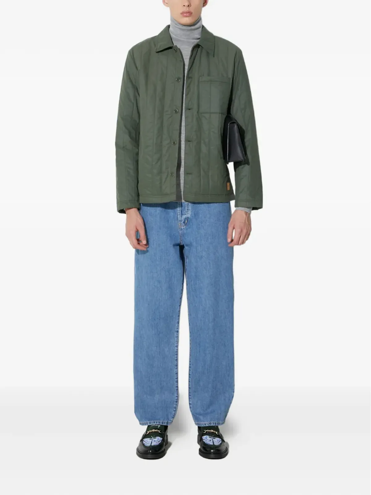 A.P.C. キルテッドパネルドジャケット グリーン - 画像2