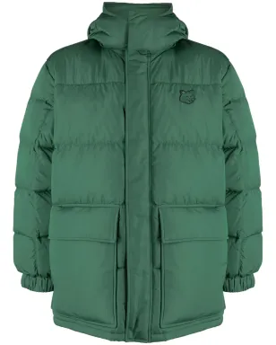 Maison Kitsuné Foxパッチ フード付きダウンコート - グリーン - サムネイル1