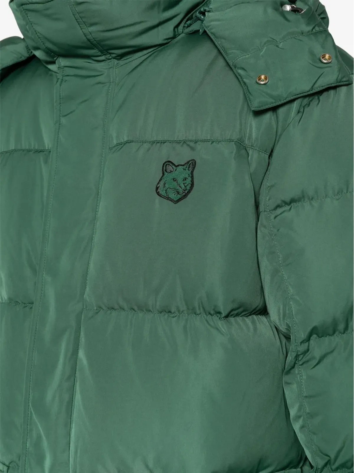 Maison Kitsuné Foxパッチ フード付きダウンコート - グリーン - 画像5