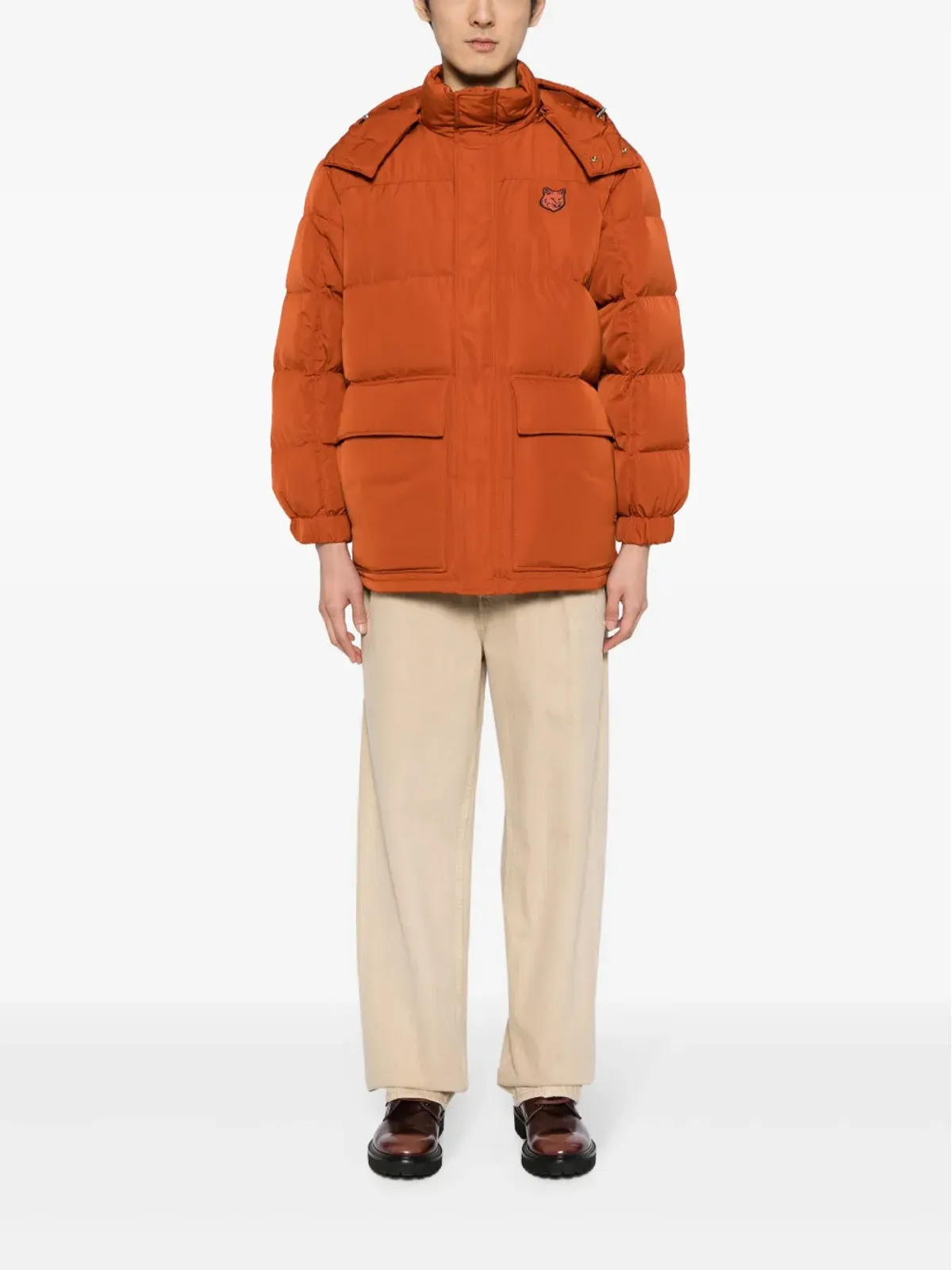 Maison Kitsuné Chillax Foxモチーフ パディッドコート - オレンジ - 画像2