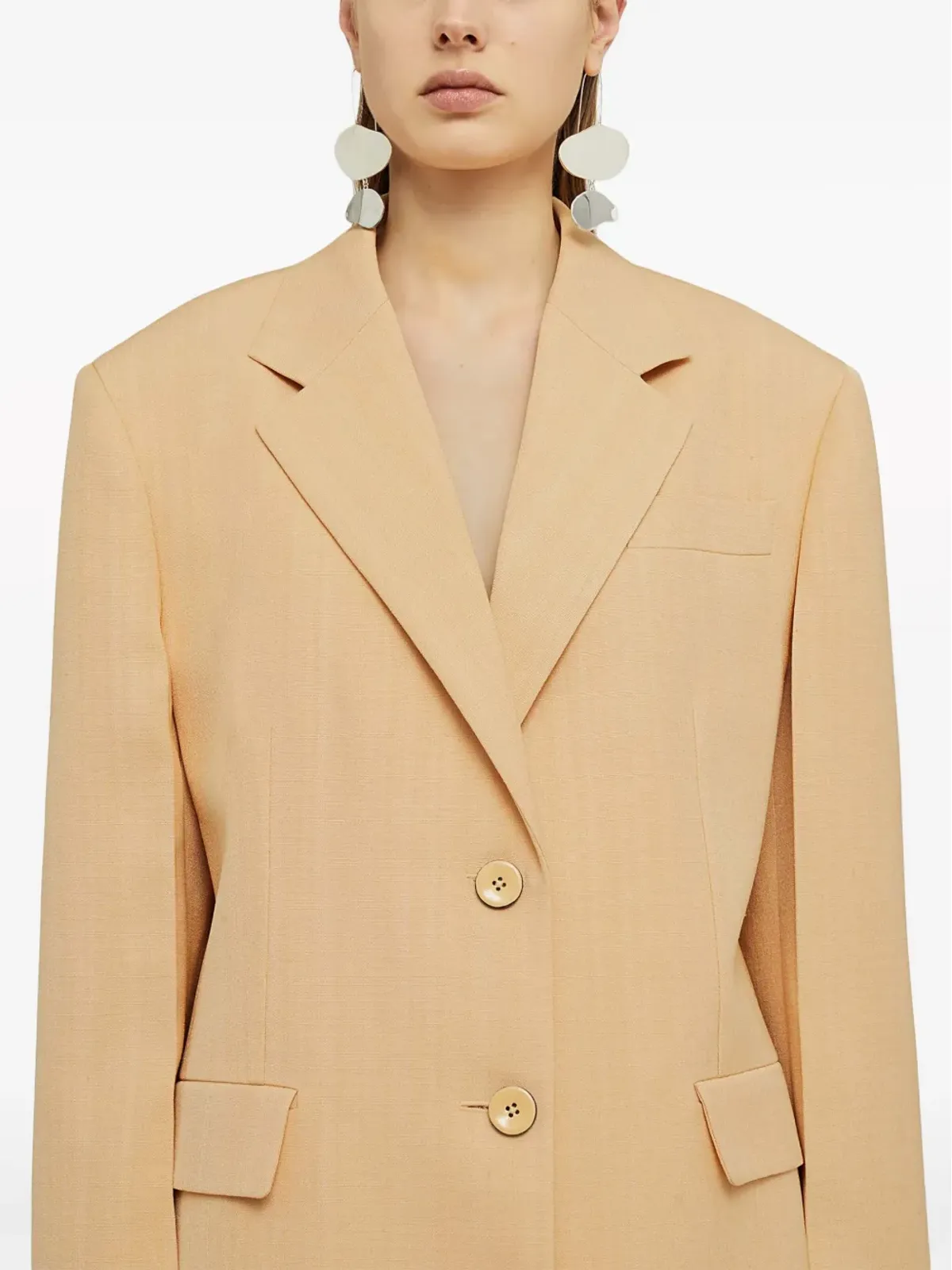 Jil Sander シングルブレスト・クレープブレザー - オレンジ - 画像3