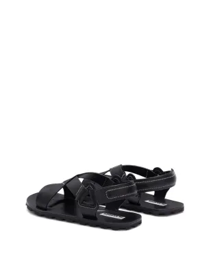 Jil Sander レザーサンダル - ブラック - サムネイル3