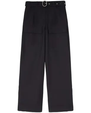 Jil Sander ベルテッド ワイドレッグ パンツ ブルー - サムネイル1