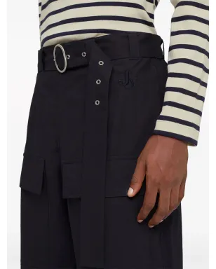 Jil Sander ベルテッド ワイドレッグ パンツ ブルー - サムネイル5