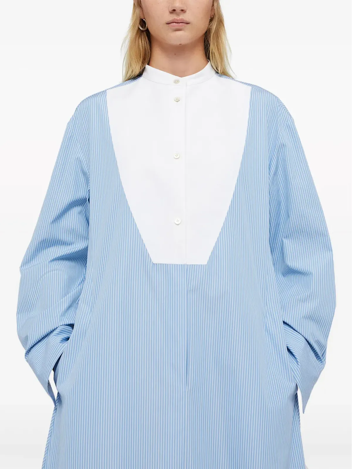 Jil Sander プラストロン・ポプリン シャツドレス ブルー - 画像2