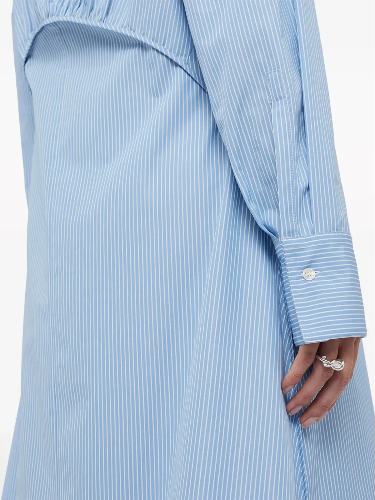Jil Sander プラストロン・ポプリン シャツドレス ブルー - 画像3
