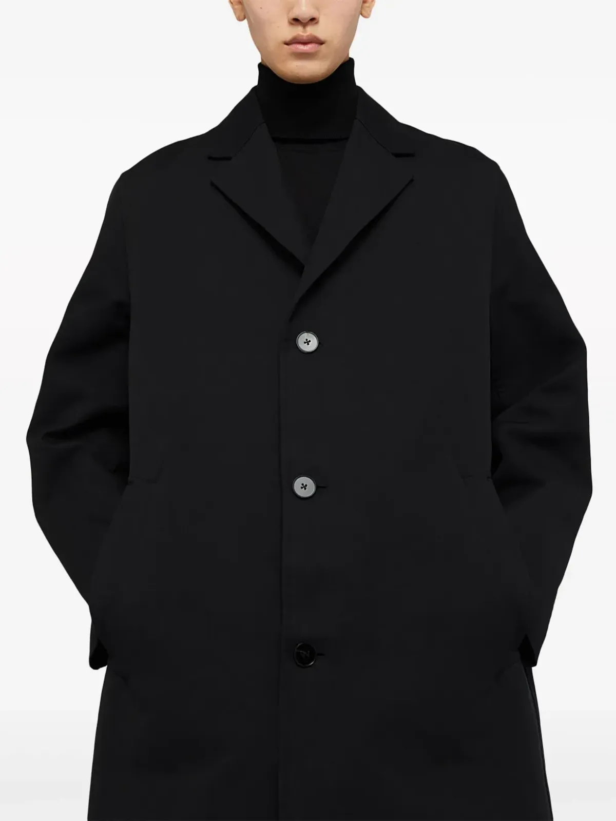 Jil Sander ノッチドラペル付き シングルブレスト コート - ブラック - 画像2