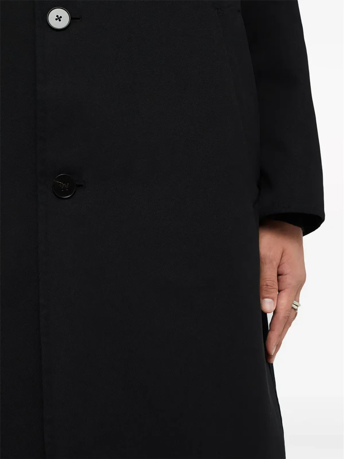 Jil Sander ノッチドラペル付き シングルブレスト コート - ブラック - 画像3