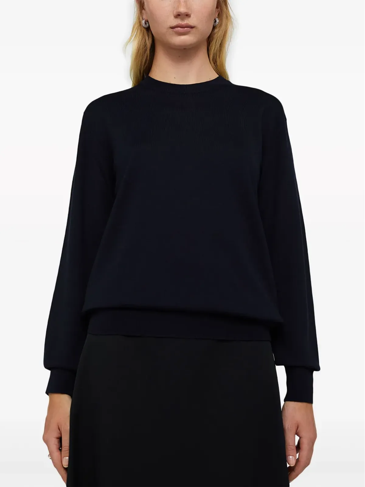 Jil Sander クルーネック カシミア トップ ブルー - 画像2