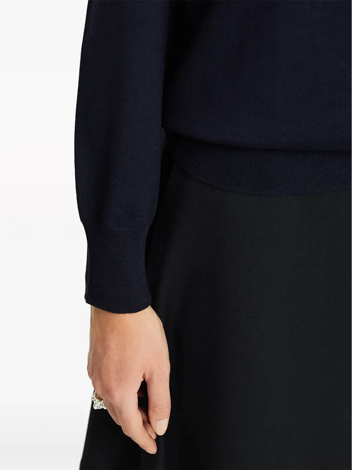 Jil Sander クルーネック カシミア トップ ブルー - 画像3