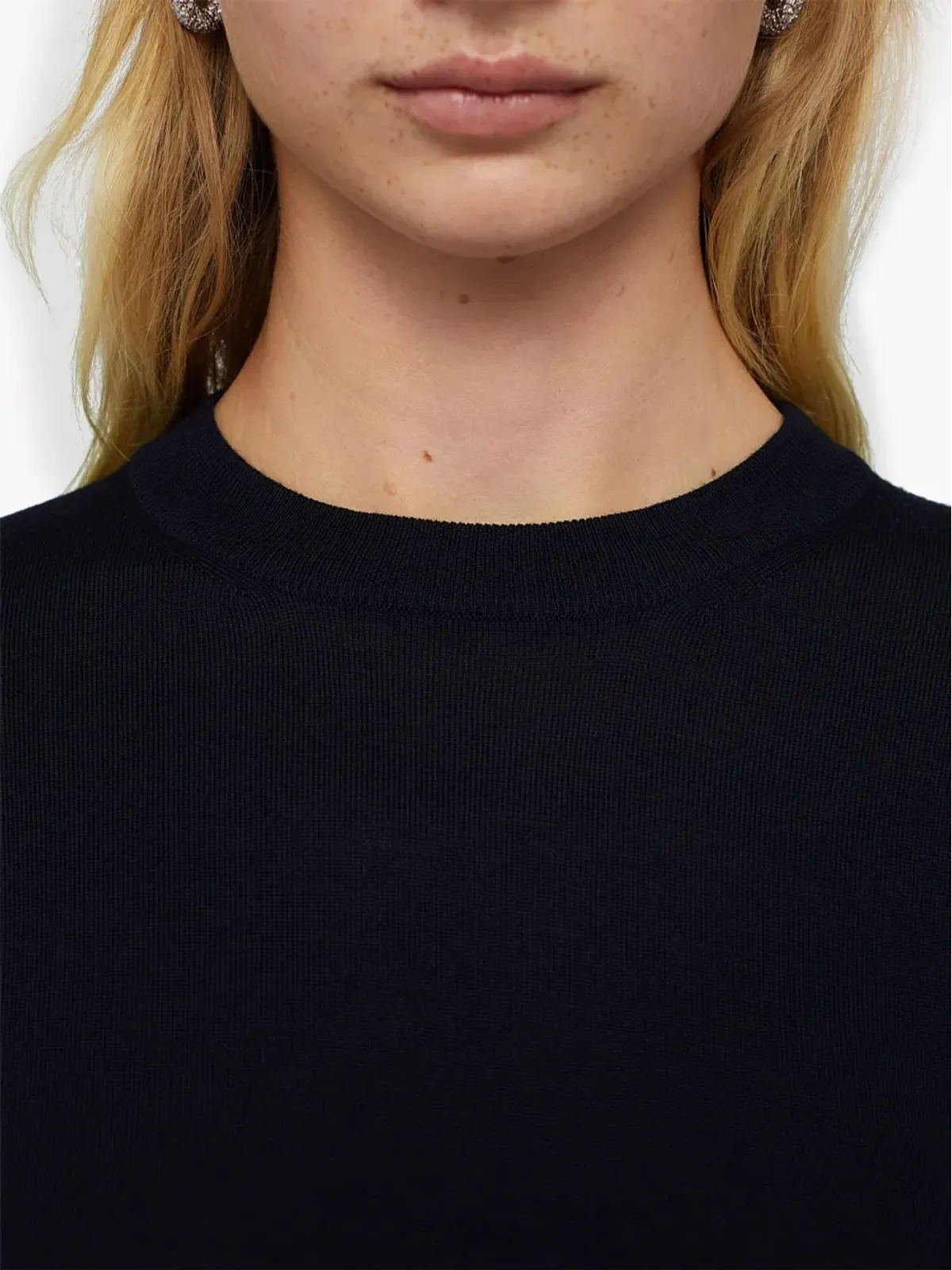 Jil Sander クルーネック カシミア トップ ブルー - 画像4