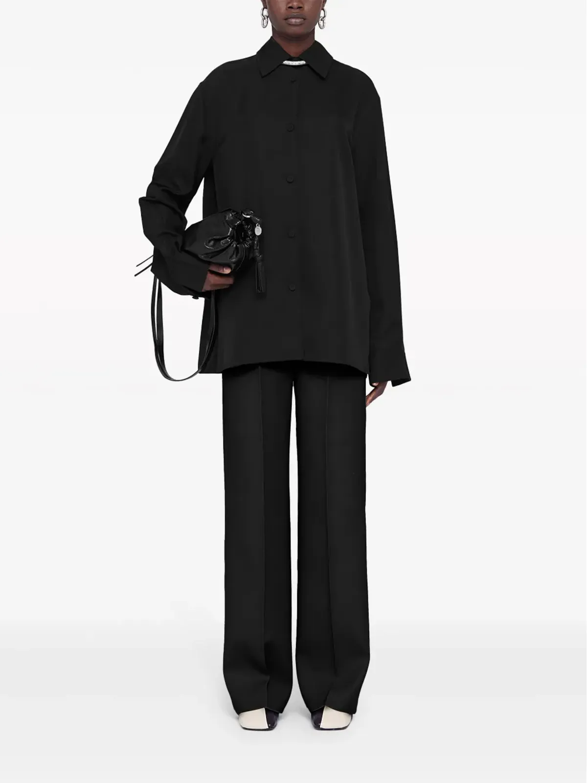 Jil Sander ドローコード付き ウール ストレートレッグ パンツ - 画像2
