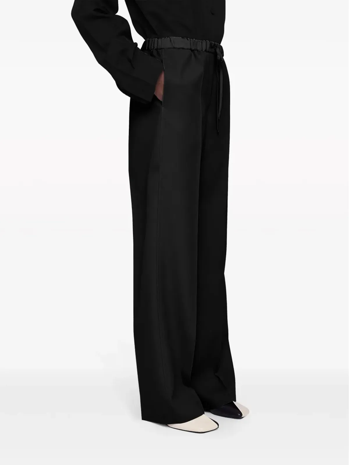 Jil Sander ドローコード付き ウール ストレートレッグ パンツ - 画像3