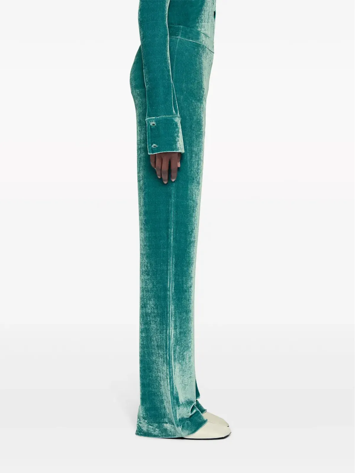 Jil Sander ベルベットストレートレッグパンツ - 画像5