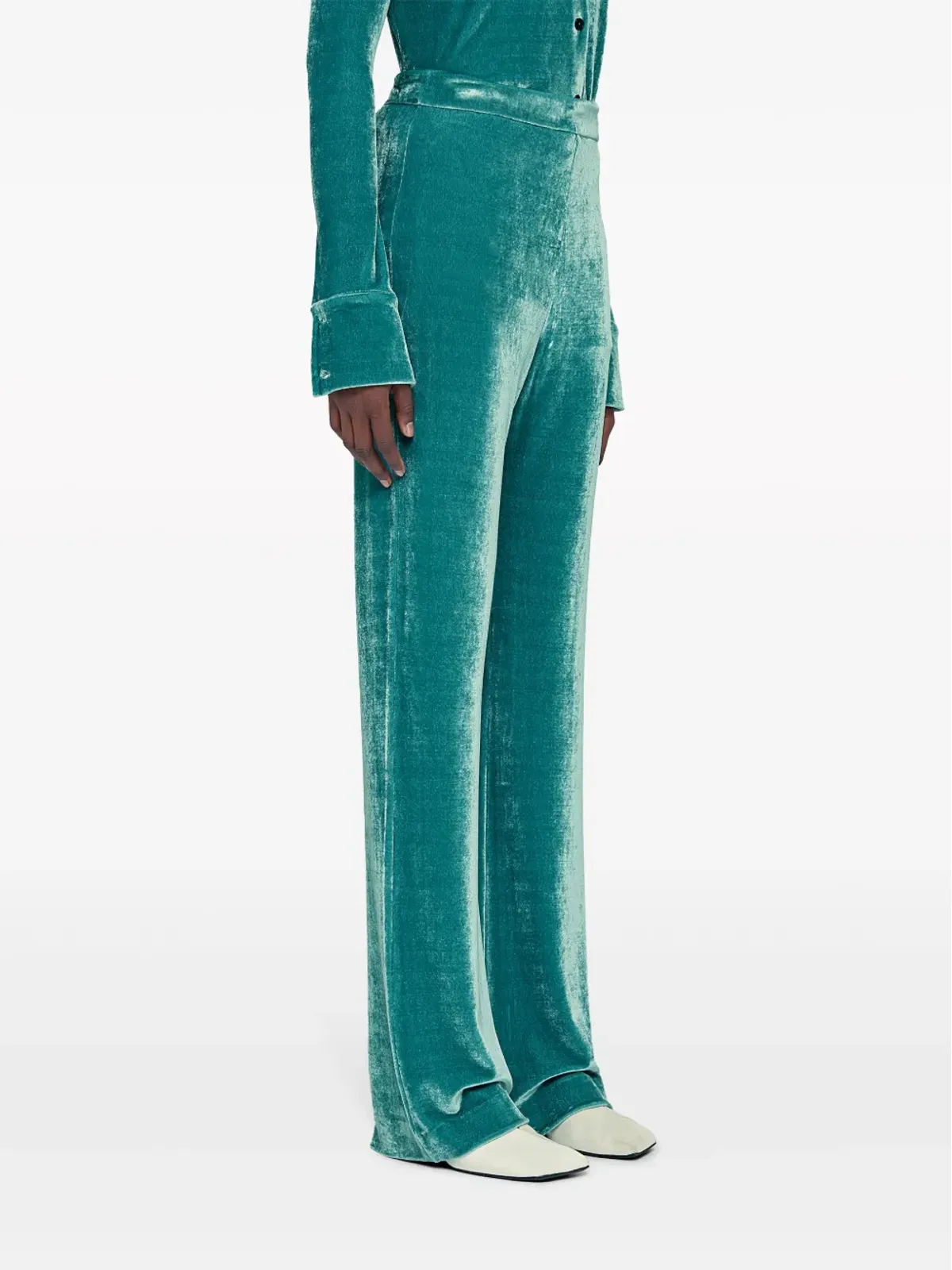 Jil Sander ベルベットストレートレッグパンツ - 画像4
