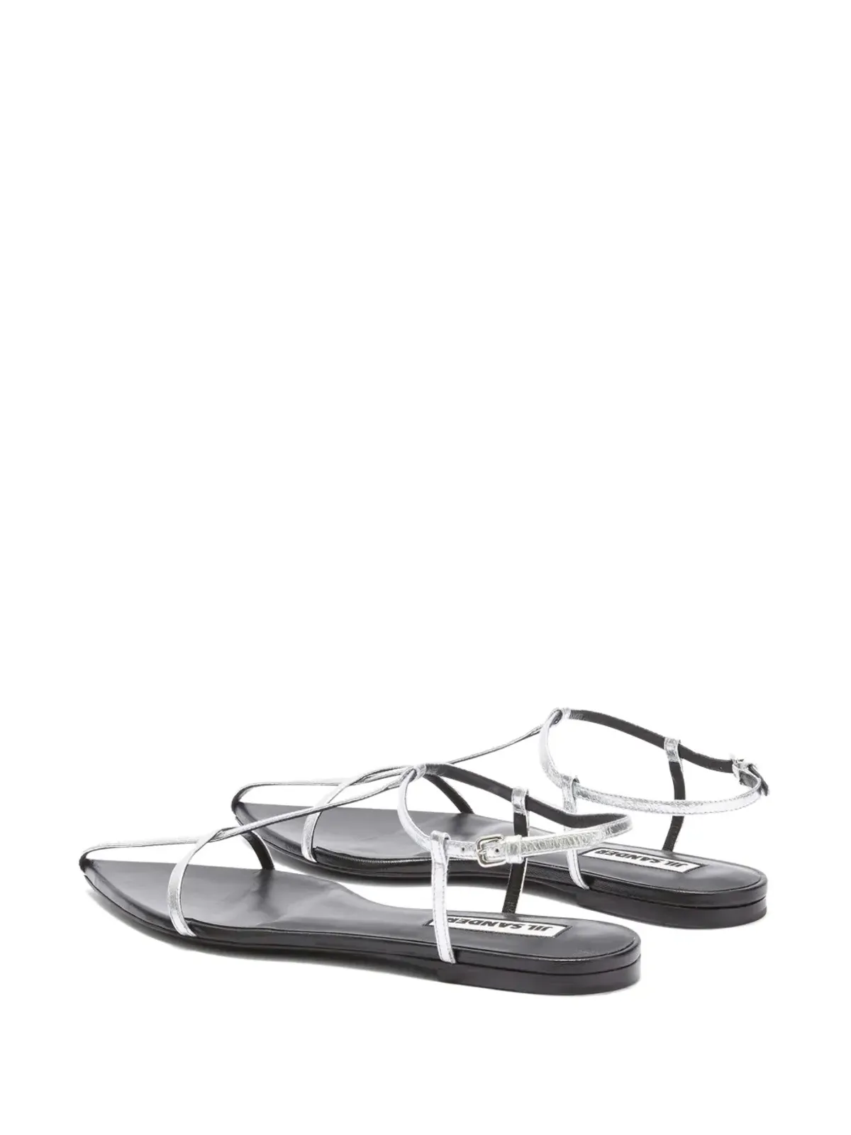 Jil Sander ポインテッドオープントゥ レザー サンダル - グレー - 画像3