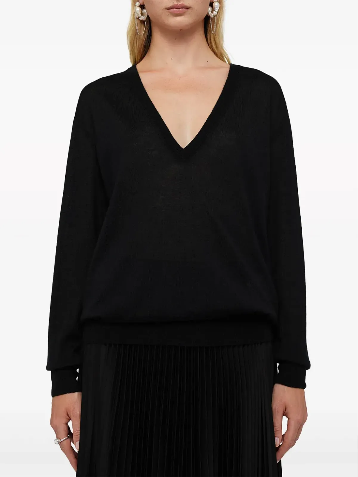 Jil Sander Vネック カシミア トップス - 画像2