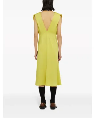 Jil Sander ギャザー入りノースリーブミディドレス - グリーン - サムネイル4