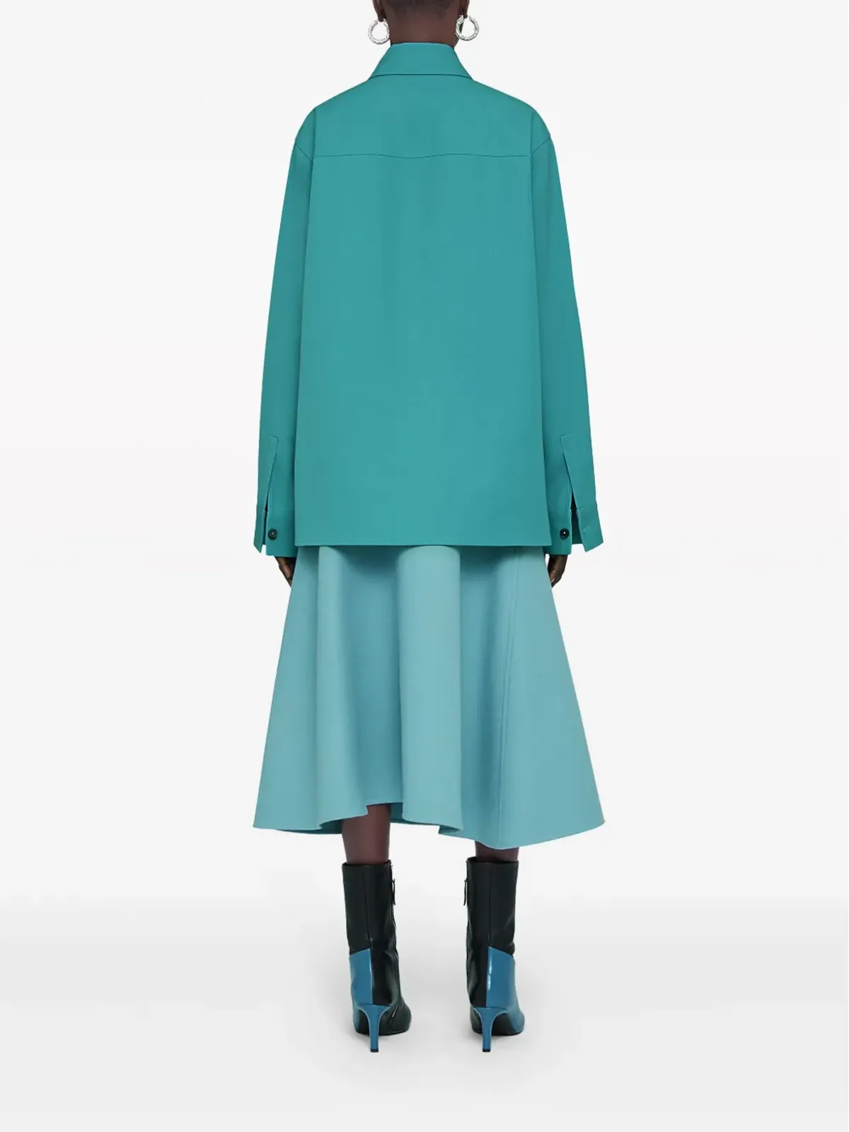 Jil Sander ポインテッドカラー ウールシャツ - 画像3