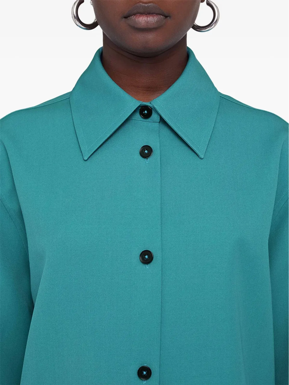 Jil Sander ポインテッドカラー ウールシャツ - 画像4
