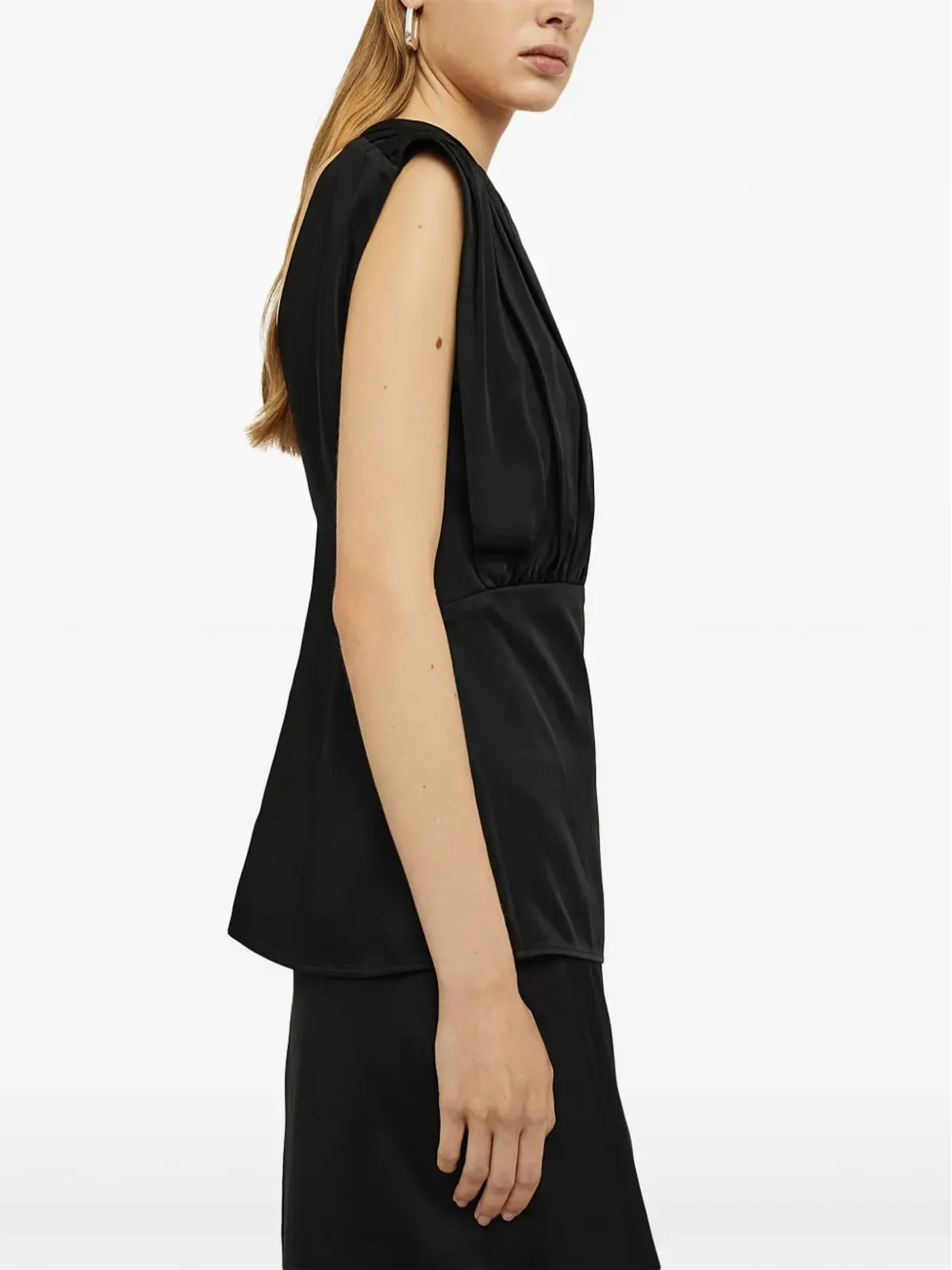 Jil Sander ギャザー入りディテール ノースリーブ ブラウス - ブラック - 画像5