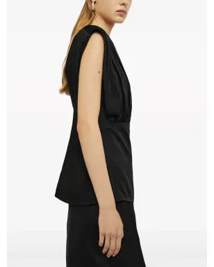 Jil Sander ギャザー入りディテール ノースリーブ ブラウス - ブラック - サムネイル5