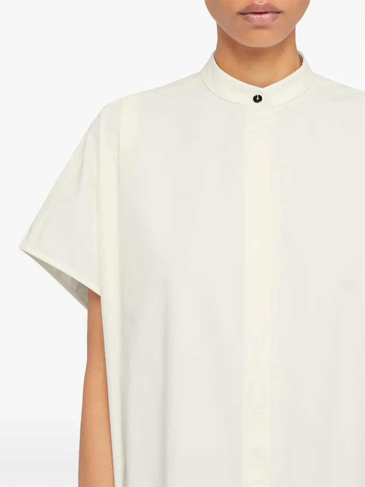 Jil Sander ノーカラーベルト付きシャツドレス - 画像5