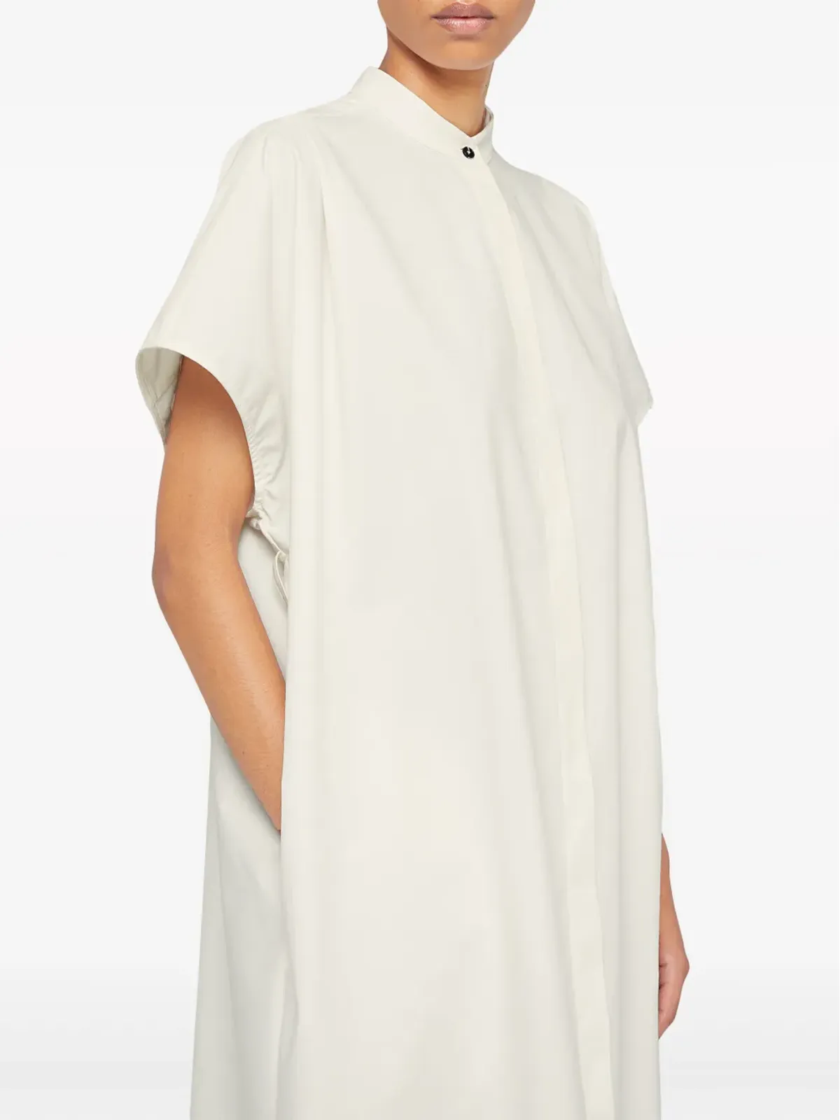 Jil Sander ノーカラーベルト付きシャツドレス - 画像4