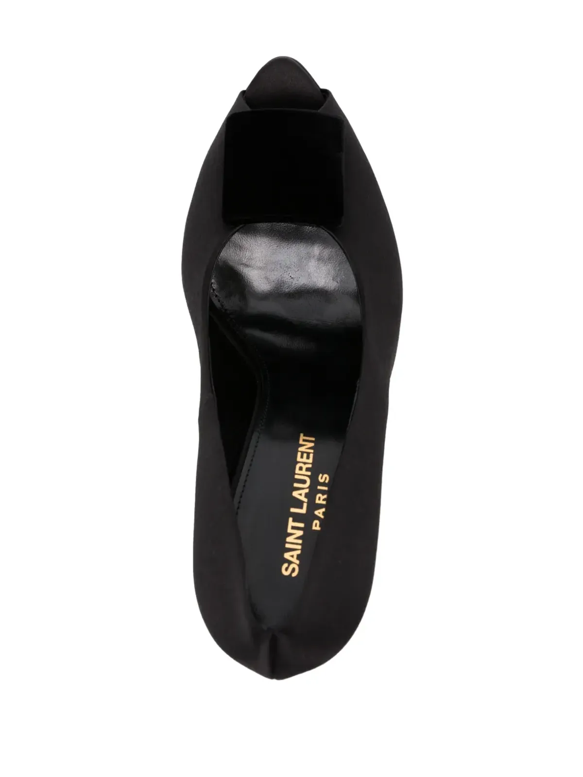Saint Laurent ピープトゥ サテンパンプス - 画像4