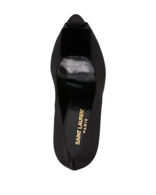 Saint Laurent ピープトゥ サテンパンプス - サムネイル4