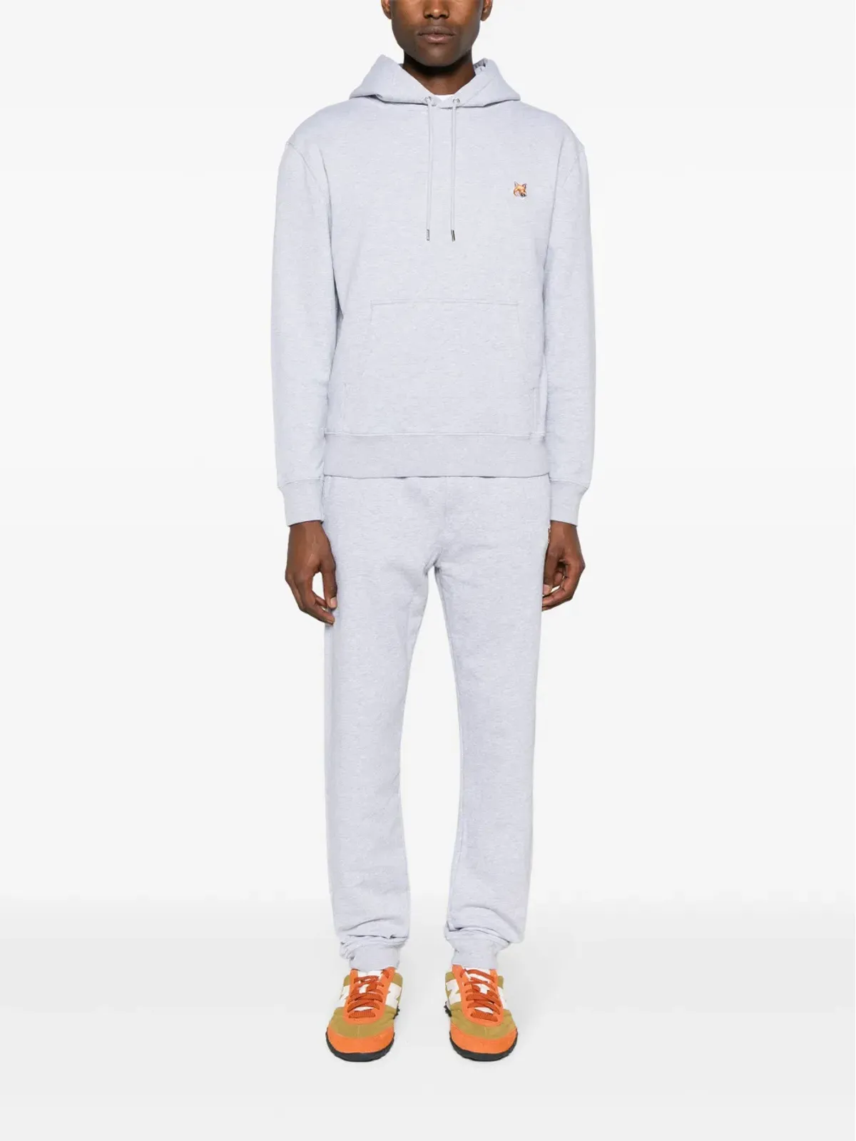 Maison Kitsuné Fox Head コットン トラックパンツ グレー - 画像2