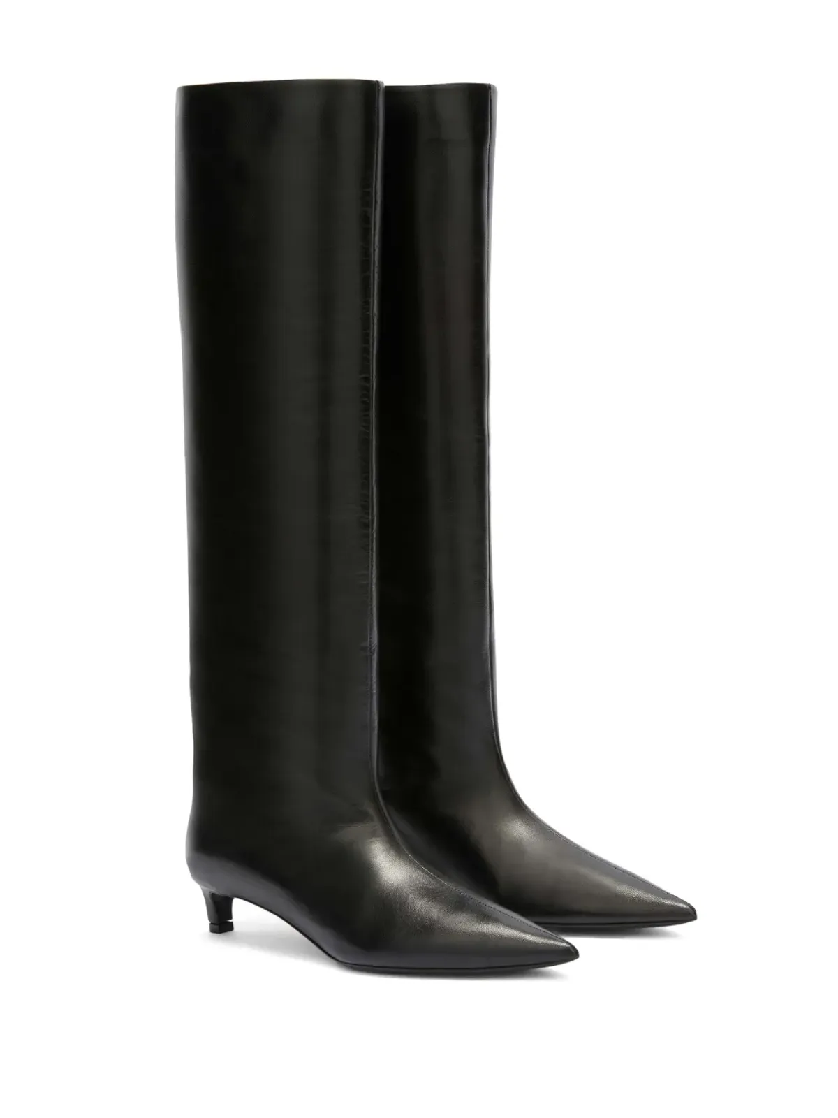 Jil Sander 30mmヒール ニーハイブーツ レザー ブラック - 画像2